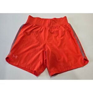 Under Armour Heatgear Orange Fitted Running‎ Shorts Men S Speedpocket Zip Pocket
